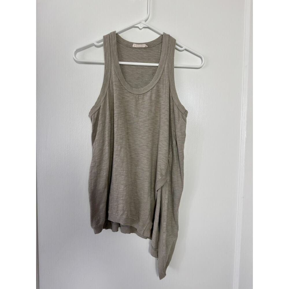 Lush Gray Racerback Tank with Split Hem Front Size Small